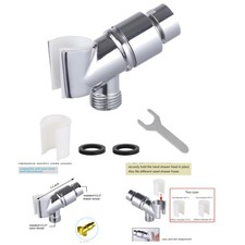 All Metal Handheld Shower Head Holder, Adjustable Shower Wand Holder with Brass