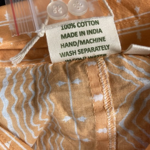 NWT Julia Amory Women's Orange And White 100% Cotton Made In India Dress, Size L - Picture 11 of 14