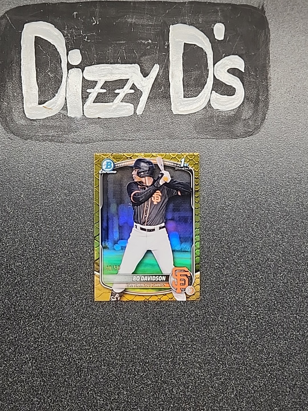 2025 Bowman Chrome Bo Davidson 1st Gold Reptile Refractor Sp /50 Printline!