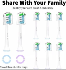 Replacement Toothbrush Heads Compatible with Phillips Sonicare Snap-on 8 Pack