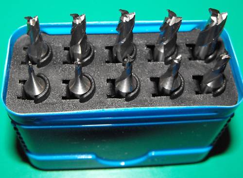 Set of 10 Clarkson HSSCO8 FC3 milling cutters High Quality