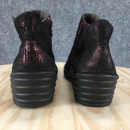 Bionica Boots Womens 10M Gilford Wedge Leather Irredescent Purple Ankle Bootie - Picture 11 of 20