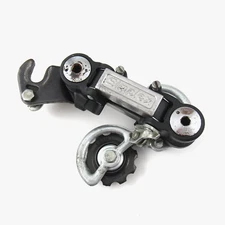 Simplex Prestige rear derailleur, silver/black, new original pullies, 1970's