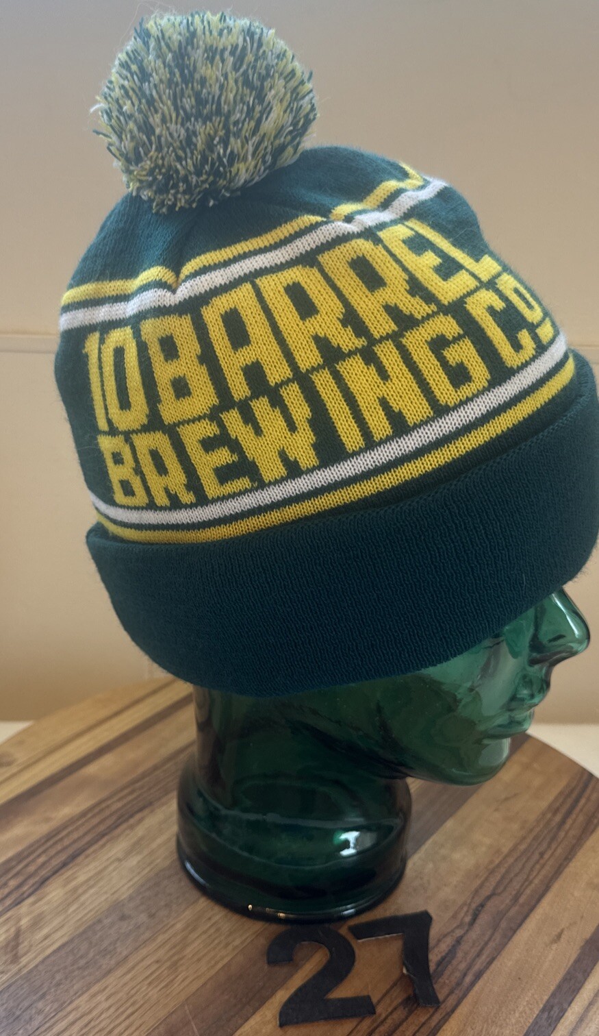 10 BARREL BREWING CO. Green & Yellow beanie hat with