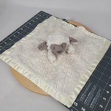 Mary Meyer Satin Trim Plush Lamb Cream Brown Lovey Security Blanket 15"x14"