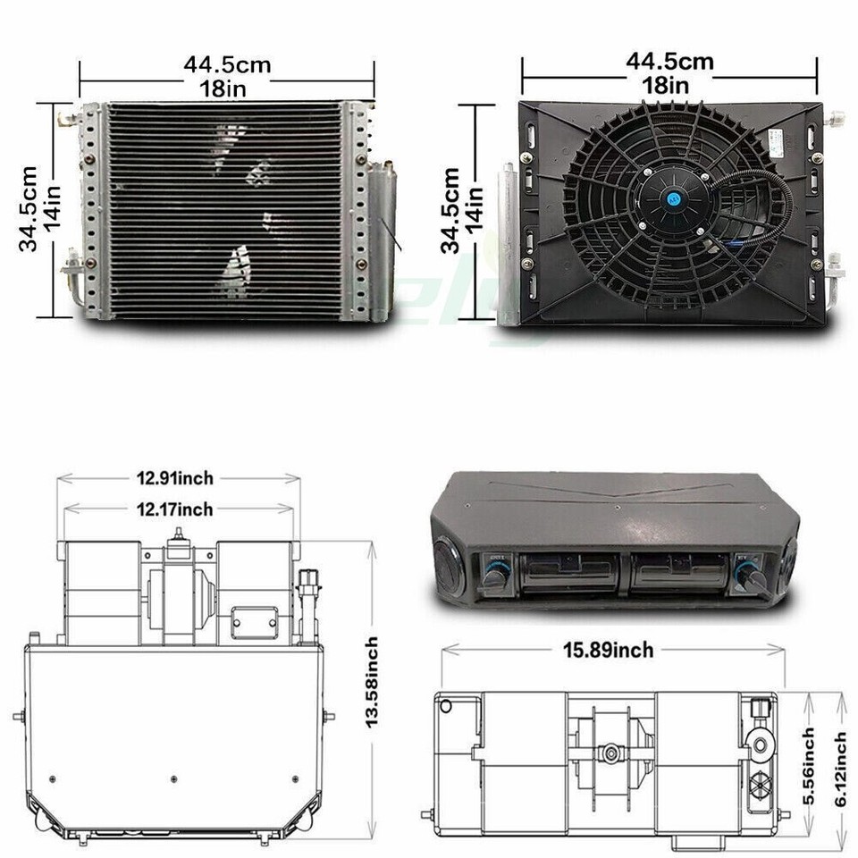 12V Universal Electric Cool&Heat Underdash Air Conditioner DC Auto Car ...
