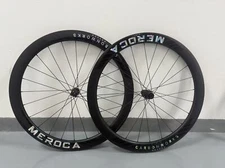 MEROCA 50mm Carbon Road Wheelset 700C Clincher Thru Axle Disc Brake for Shimano