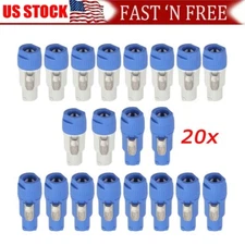 20Pcs NAC3FCA+NAC3MPA-1 Chassis Plug Panel Adapter ConnectorPowerCON 20A AC USA