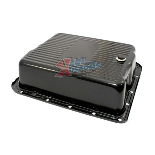 GM 4L60E/700R4 Deep Transmission Pan Steel Ribbed Extra Capacity 3 1/2" Deep Blk - Picture 2 of 5