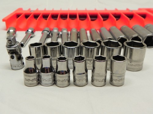 Snap-On 27 Pc 1/4'' Dr 6 Pt Metric Shallow/Deep Flank Drive Socket Set (Orange) - Bild 5 von 16