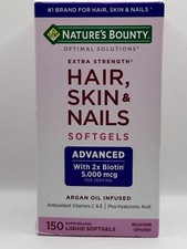 Nature's Bounty Optimal Solutions Hair Skin&Nails Extra Strength 150ct Exp 03/26