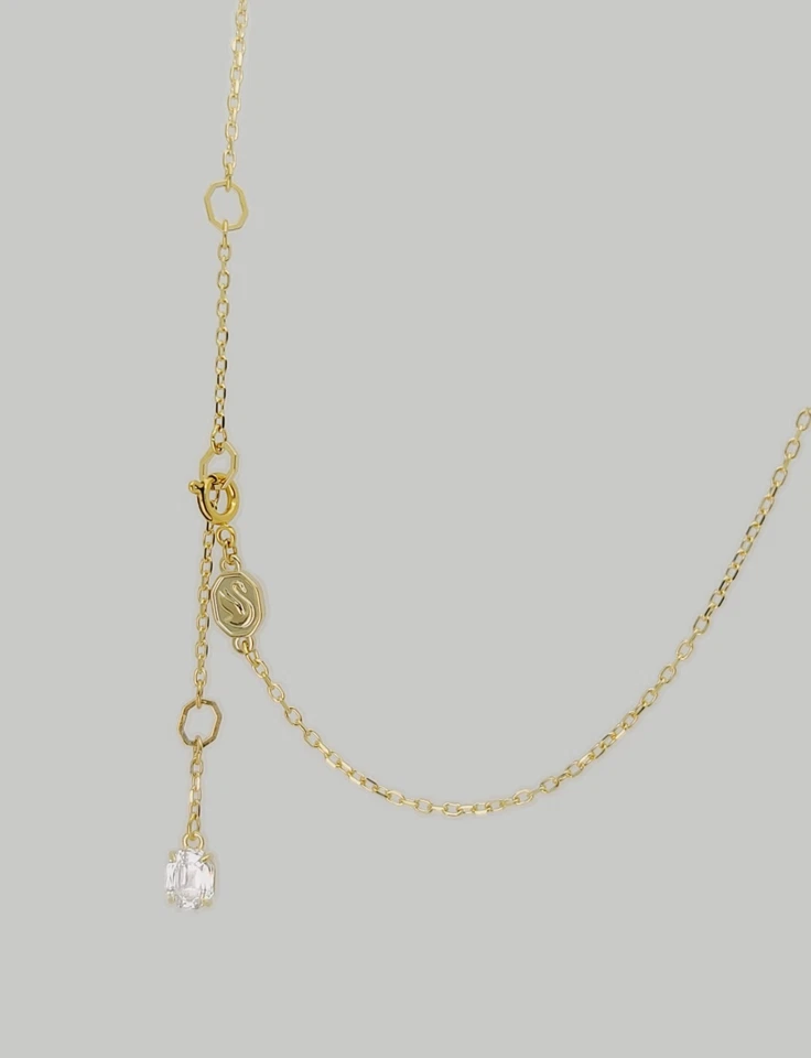 NEW 100% Authentic SWAROVSKI Gold White Crystal Round Pendant Necklace 5636703 - Image 3 of 4