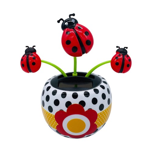 Solar Powered Dancing Flower Toy Car Dashboard Window Figure Sunshine Ornament