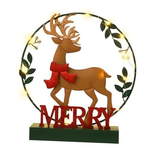 Christmas Decorations for Home Led Lighted Christmas Wreath Elk Decor Rustic