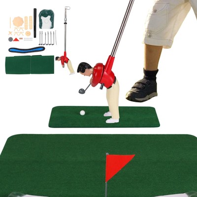 Indoor Mini Golfing Game Kit Golfs Toy Set w/ Green Pad Putter Ball Chairs Gift