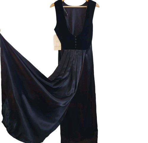 Vintage Jessica McClintock Velvet Pleated Over Skirt Gown Dress M 10 USA New - Picture 6 of 18