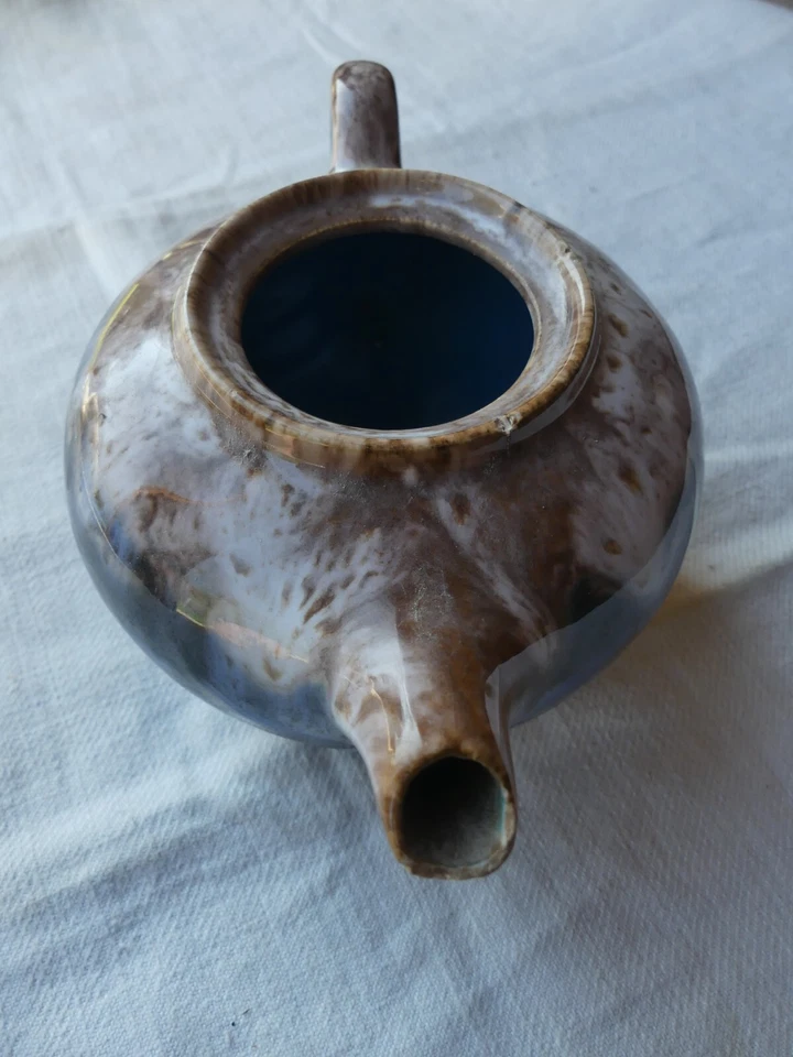 Arts de la table Thé Petite théière grès Décor flammé dégradé couleurs ascendant - Photo 3/4