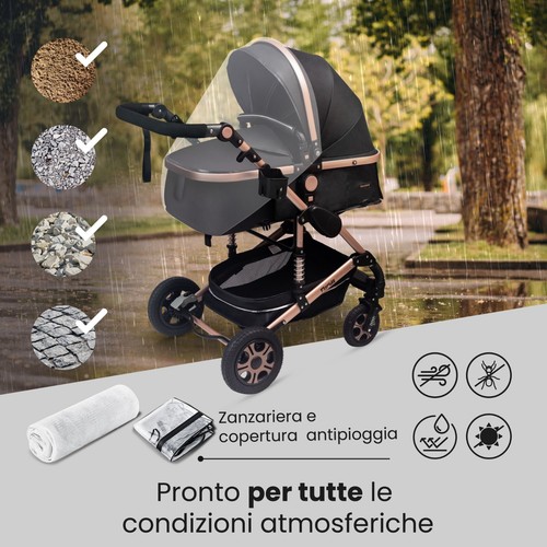 GaGaDumi Florida Kinderwagen Kinderwagen 3 in 1 - mit Autositz - Aluminium - Bild 10 von 43