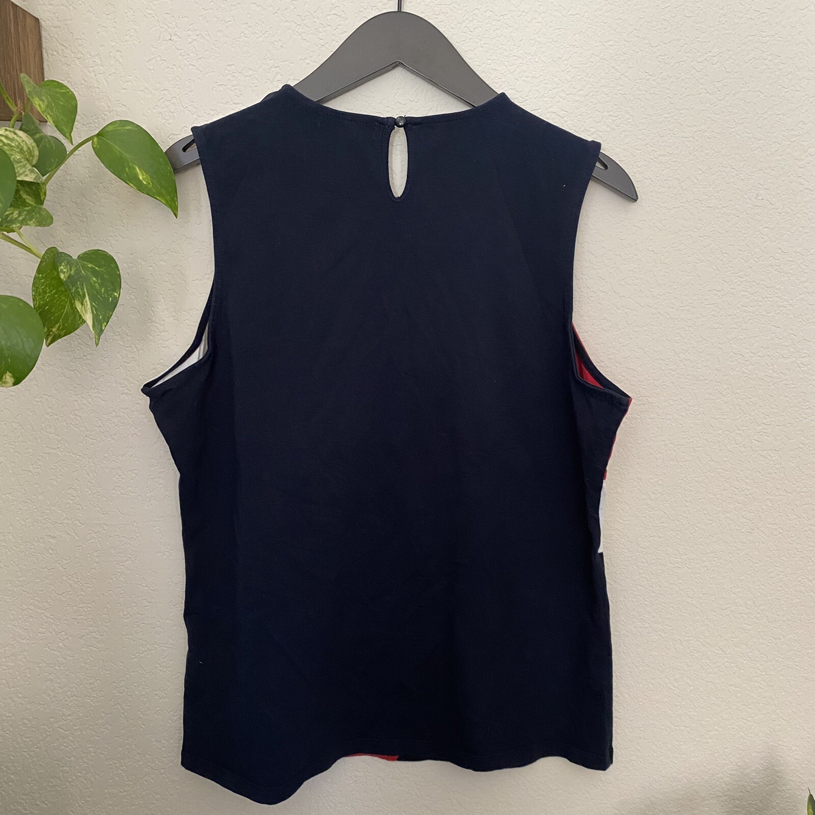 CHAPS Women's Patchwork Flag Top XL Colorblock Sl… - image 6