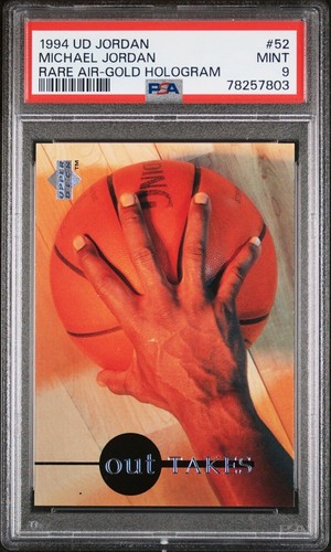 HOLOGRAMA DORADO Michael Jordan 1994 UD Jordan Rare Air #52 PSA 9 MUY RARO POP 1 - Imagen 1 de 2