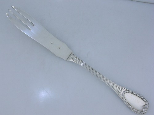 Rare 6 French Sterling Silver Melon Forks Knives unusual form Robert Linzeler - Picture 3 of 10