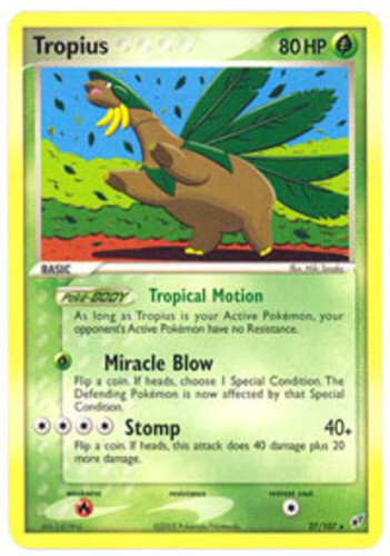 Pokemon - Tropius - 27/107 - Rare - EX Deoxys - NM