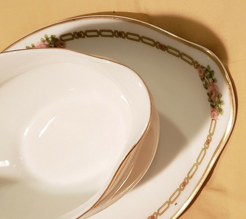 Gravy Boat with Attached Underplate Schleiger 635 by Haviland - Picture 7 of 10