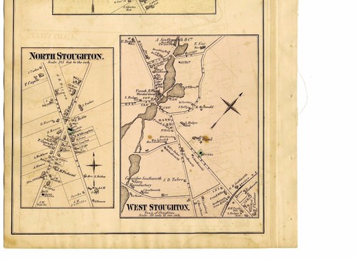 1876 Mapa de Stoughton, del atlas de Comstock & Cline, con apellidos - Original - Imagen 7 de 10