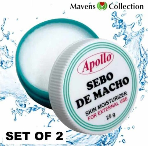 Apollo Sebo de Macho Skin Moisturizer 25 grams Set of Two By Mavens Collection - Picture 3 of 7