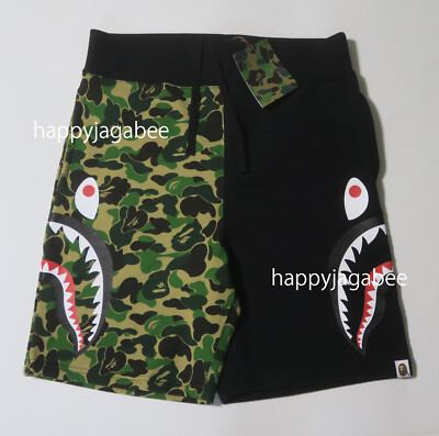 A BATHING APE Men's ABC CAMO SIDE SHARK SWEAT SHORTS A BATHING APE Men's ABC CAMO SIDE SHARK SWEAT SHORTS