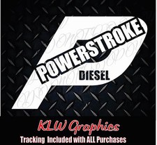 Powerstroke P Vinyl Decal Sticker Turbo Diesel Truck Stacks Soot Def 6.7l 7.3l