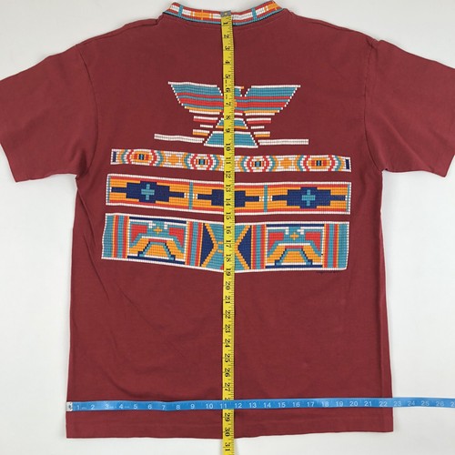 Vintage Anvil Native American Shirt Red Graphic Print… - Gem