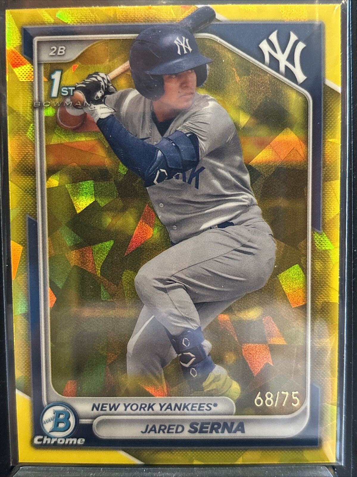 2024 Bowman Sapphire Jared Serna Yellow 1st Bowman /75 BCP68 Yankees RC