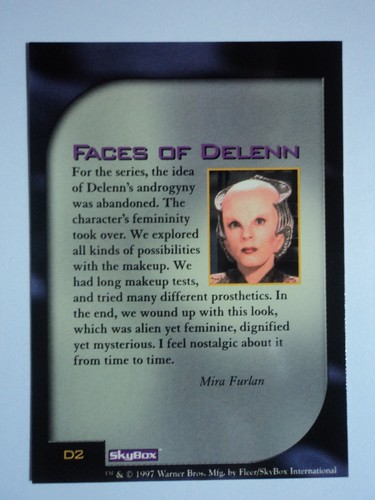 1997 BABYLON 5 SPECIAL EDITION - FACES OF DELENN CARD - ( D2 ) - SATAI DELENN - Picture 2 of 4