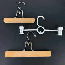 Vintage Clamp Hangers MIXED Lot Wood Plastic Quality Heavy Clothes Pant Slacks