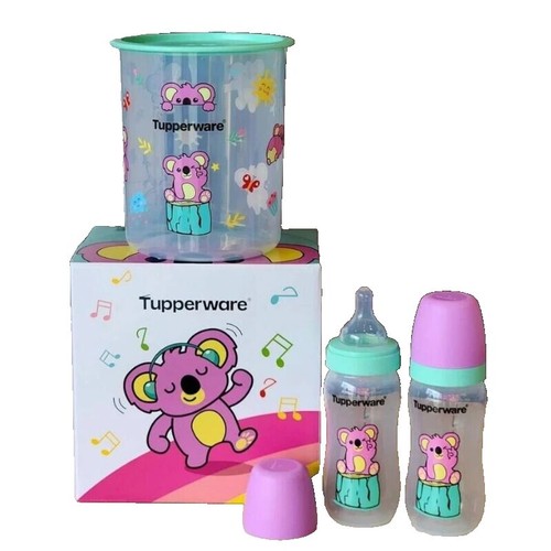 Tupperware Set -2 Baby Bottles 270ml and 1 Touch Canister 2L
