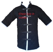 Thick Gambeson Medieval Padded Collar Short Sleeve 5 Buckle Armor ABS