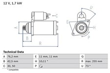 BOSCH Starter For AUDI A3 SEAT Altea SKODA Octavia II VW Eos 98-15 0986020280