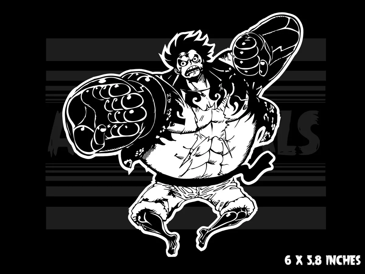 Luffy using gear fourth in one color background