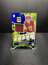 Luke McCaffrey RC 2024 Donruss Optic First Year Fresh Mem Relic Commanders