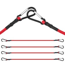 WORKPRO 24" Heavy Duty Bungee Cord w/Hook 4PCS Rubber Straps Strong Elastic Rope