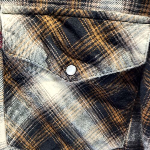 Vintage Levi's Western Pearl Druckknopf Front Shirt Herren mittelbraun kariert Knopf - Bild 9 von 22