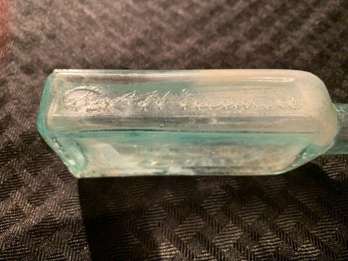 Vintage Chas H. Fletcher's Castoria Aqua Glass Embossed Medicine Bottle - Bild 4 von 5