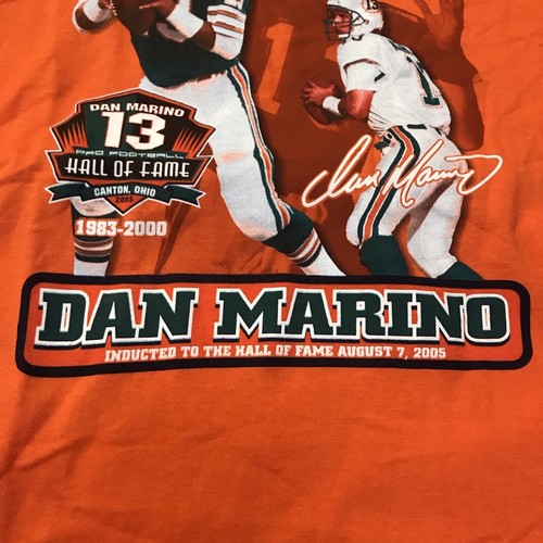 Vintage Miami Dolphins Dan Marino T Shirt True Fan Men’s XL Hall of Fame NFL NWT - Picture 8 of 15