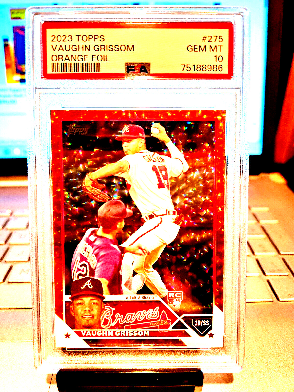 2023 Topps #177/299 Vaughn Grissom Orange Foil RC. #275 Gem Mt.10