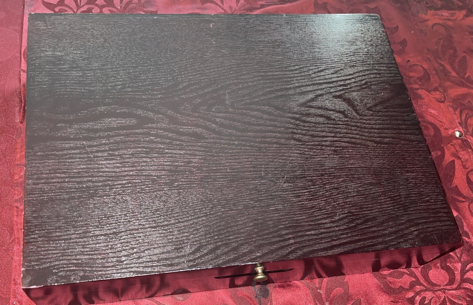 Vintage Heritage Mint Flatware Storage Chest Walnut Finish Tarnish