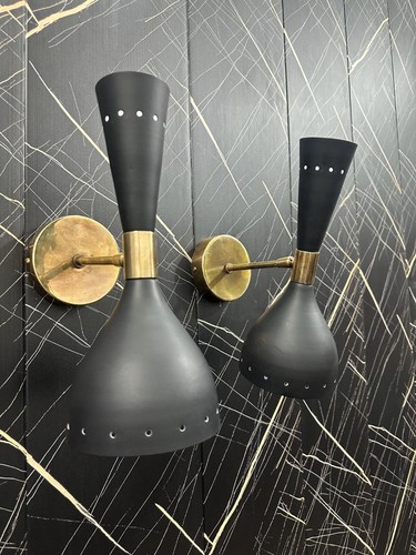 Apliques de pared modernos de mediados de siglo de latón antiguo Sputnik lámpara de luz - Imagen 4 de 6