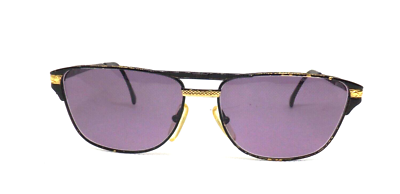 Vintage Lunettes de Soleil Homme Âge 80 Métal Or Verre Violet