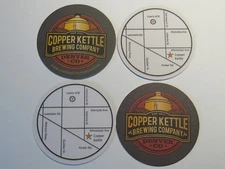 4 Beer Coasters ~ COPPER KETTLE Brewing Company Mexican Chocolate Stout ~ DENVER