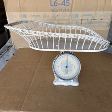 Vintage American Family 30lb Baby Scale With Wicker Basket